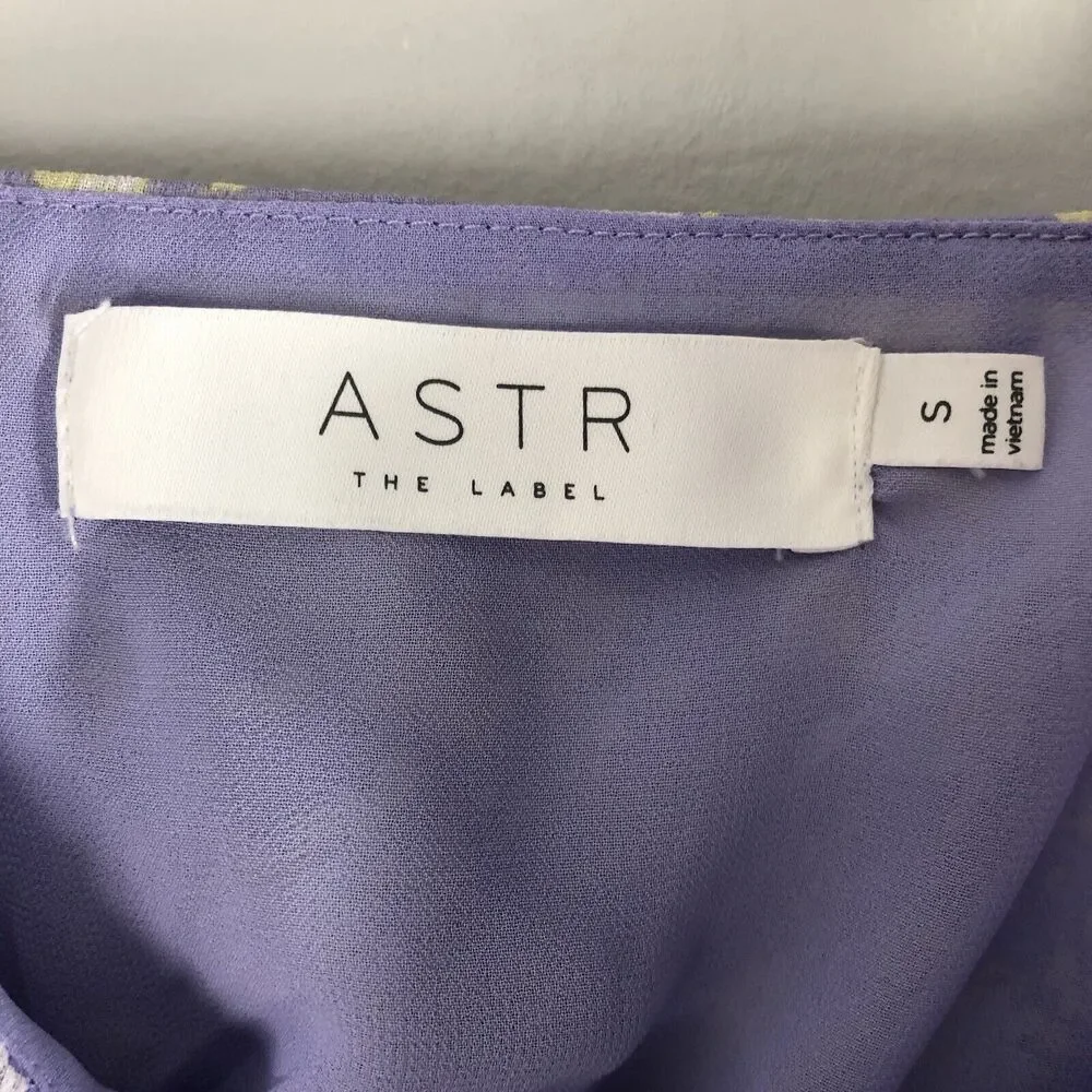 ASTR The Label Size Small Cropped‎ Smock Waist Tank Top Purple Floral Flouncy - Picture 11 of 15